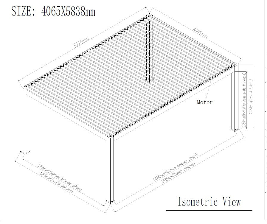 4×6m Heavy Duty Motorised Louvered Pergola with LED Light – Perth
