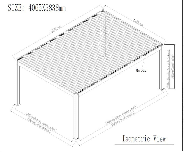 4×6m Heavy Duty Motorised Louvered Pergola with LED Light – Perth