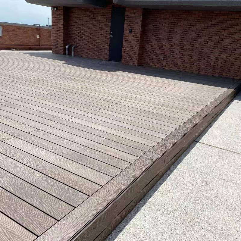 Classic Teak Solid Composite Decking board available in Perth – durable and low-maintenance decking solution with realistic wood look for outdoor spaces