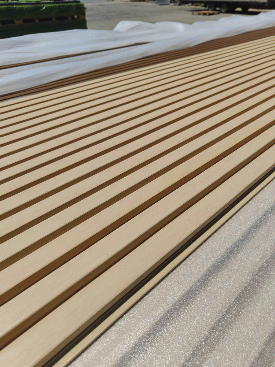 Sandy White Composite Wall Cladding available in perth – stylish and durable exterior cladding solution with low maintenance finish