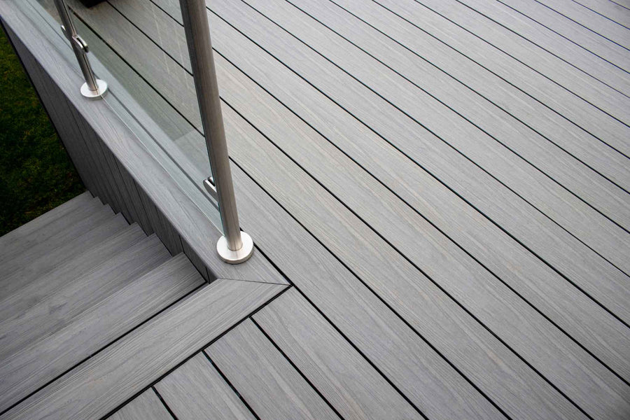 Premium Ash Grey Composite Decking board available in Perth – durable and low-maintenance decking solution with realistic wood look for outdoor spaces