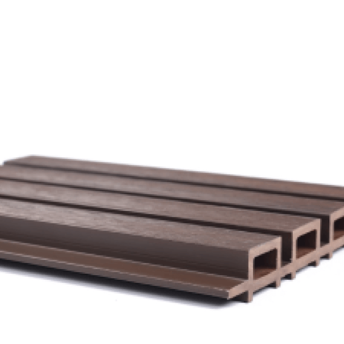 Walnut Composite Wall Cladding featuring an elegant timber-look finish, ideal for creating a sophisticated and durable exterior solution in Perth