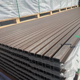 Walnut Composite Wall Cladding featuring an elegant timber-look finish, ideal for creating a sophisticated and durable exterior solution in Perth