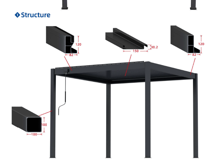 Evershade Open Louvered Pergola available in Perth – durable steel louvers and aluminum frame with adjustable roof for optimal sun and rain protection, perfect for outdoor space