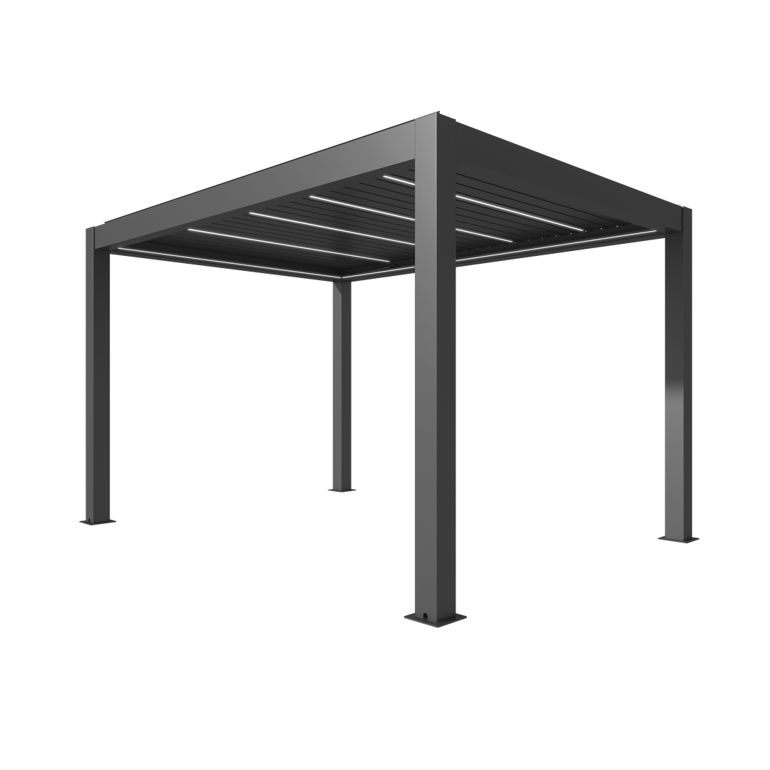4×6m Heavy Duty Motorised Louvered Pergola with LED Light – Perth