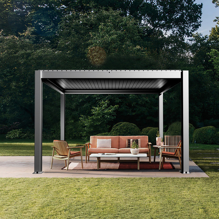 Motorised Aluminium Pergola 3×4m with LED Lighting – Luxury Outdoor Living in Perth