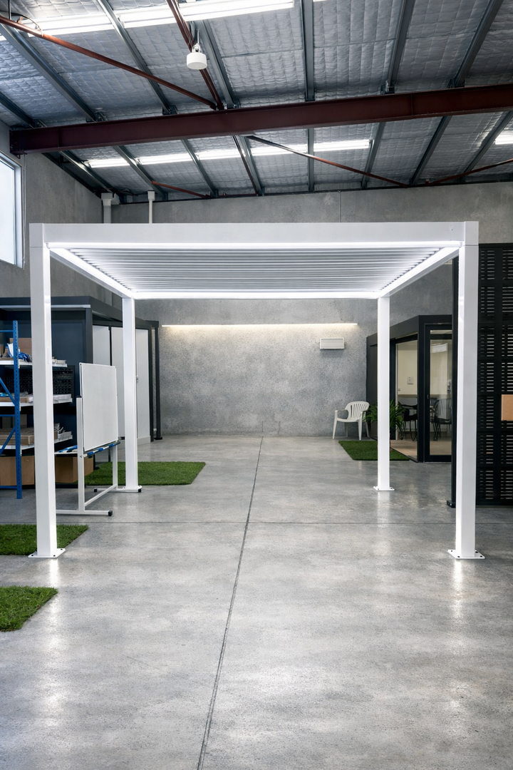 Motorised Aluminium Pergola 3×3m with LED Lighting – Luxury Outdoor Living in Perth