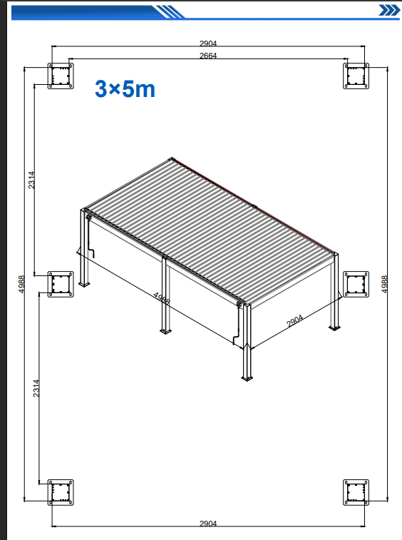 3x5m Aluminum Louvered Pergola – Durable Freestanding Gazebo with Adjustable Roof for Outdoor Living