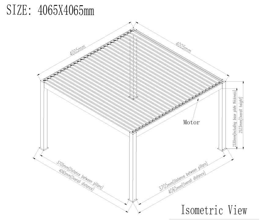 4×4m Heavy Duty Motorised Louvered Pergola with LED Light – Perth