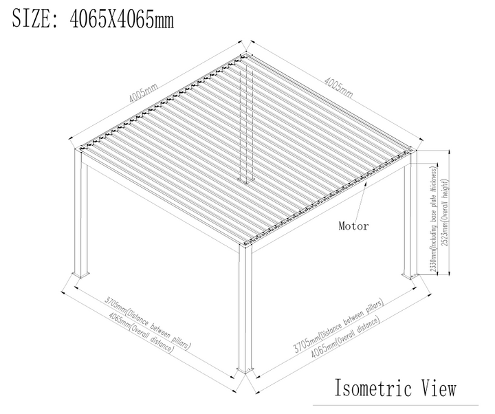 4×4m Heavy Duty Motorised Louvered Pergola with LED Light – Perth