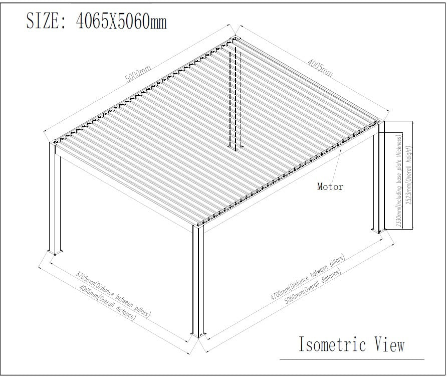 4×5m Heavy Duty Motorised Louvered Pergola with LED Light – Perth