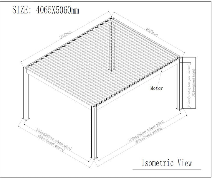 4×5m Heavy Duty Motorised Louvered Pergola with LED Light – Perth