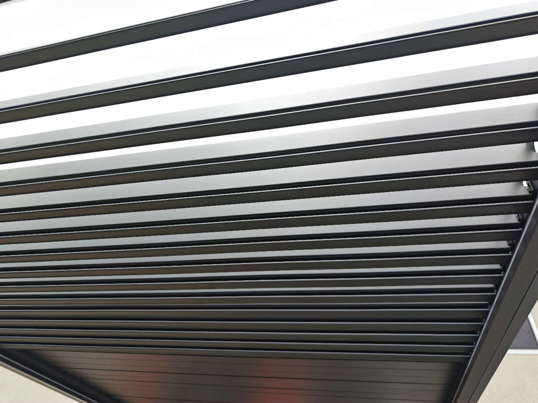 3x5.4 m Modern Aluminium LED Carport with Manual Louver Roof