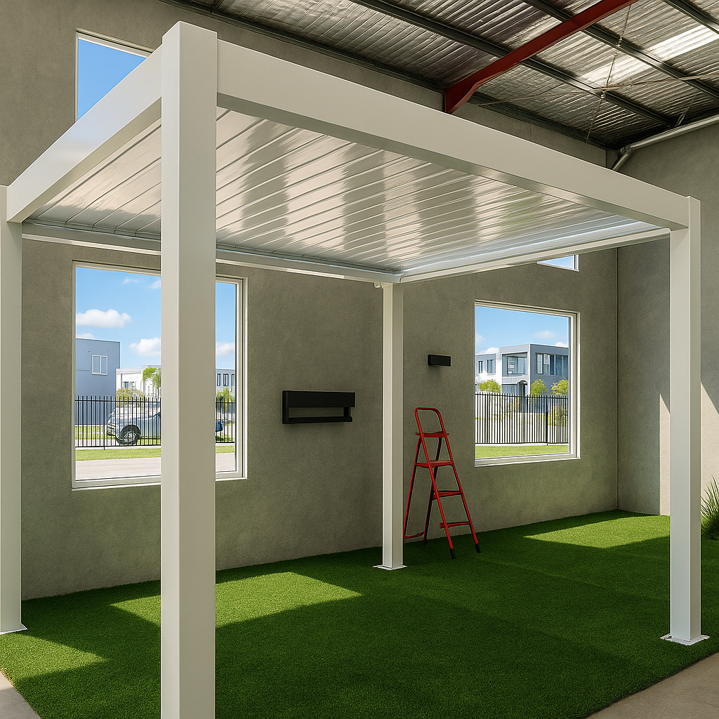 Motorised Aluminium Pergola 3×3m with LED Lighting – Luxury Outdoor Living in Perth