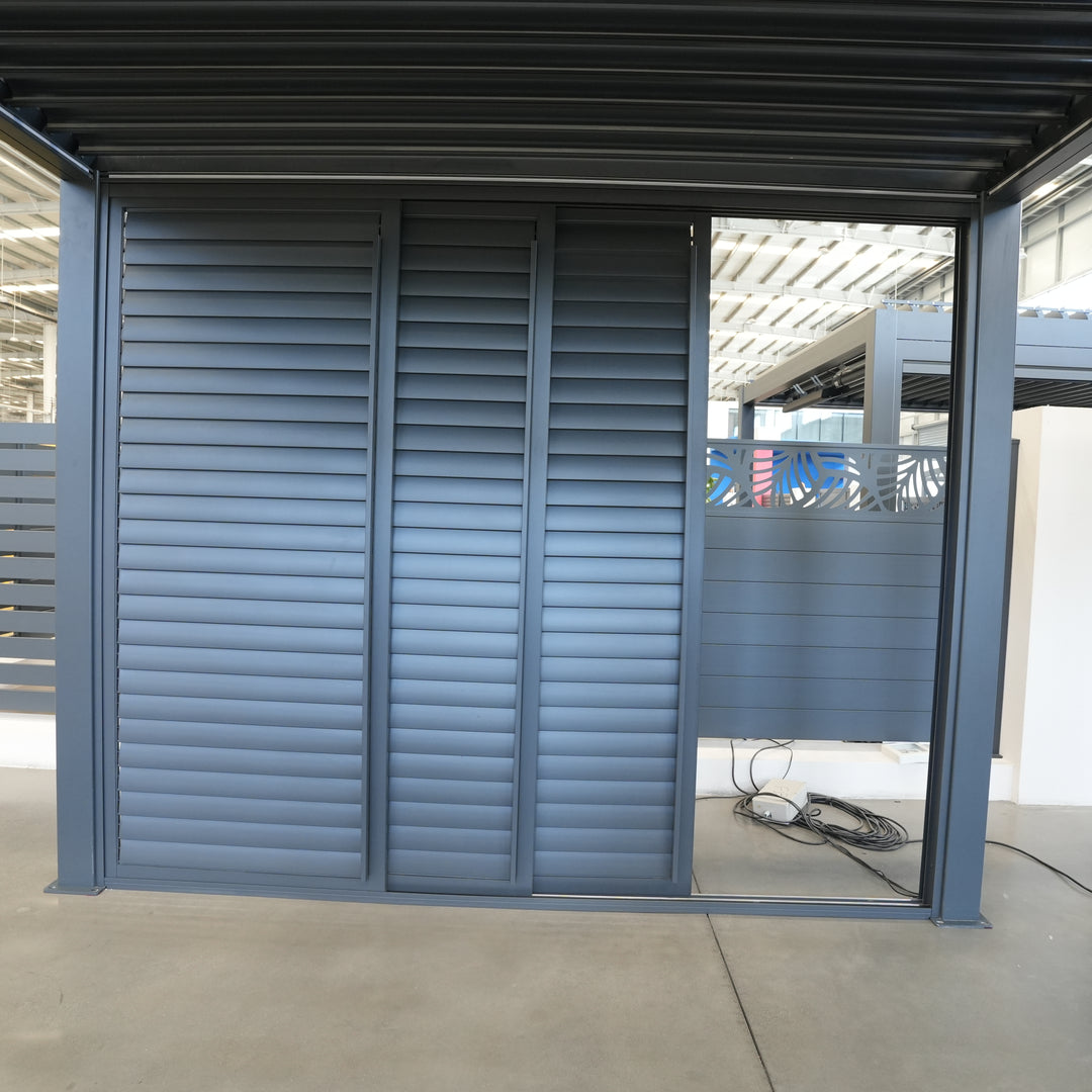 3m Sliding Louvered Privacy Screen (3-Panel) – For New Wave Manual Pergolas