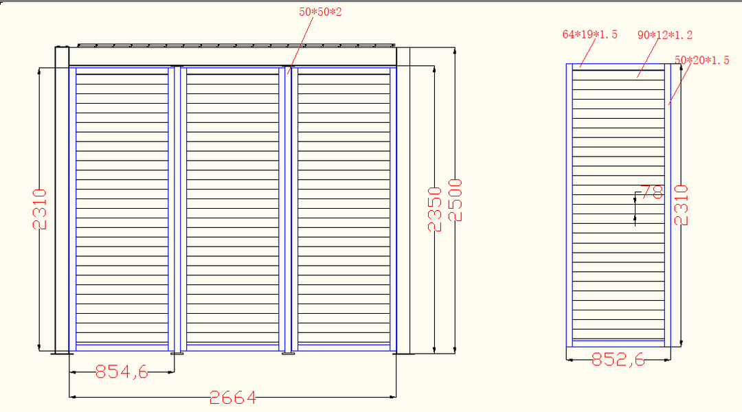 3m Sliding Louvered Privacy Screen (3-Panel) – For New Wave Manual Pergolas
