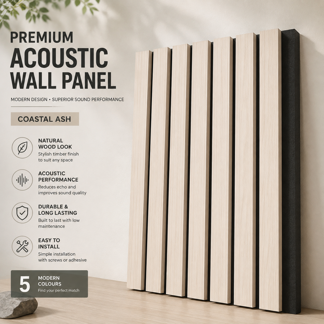 Premium Acoustic Wall Panel 600×2900x21 mm – Coastal Ash
