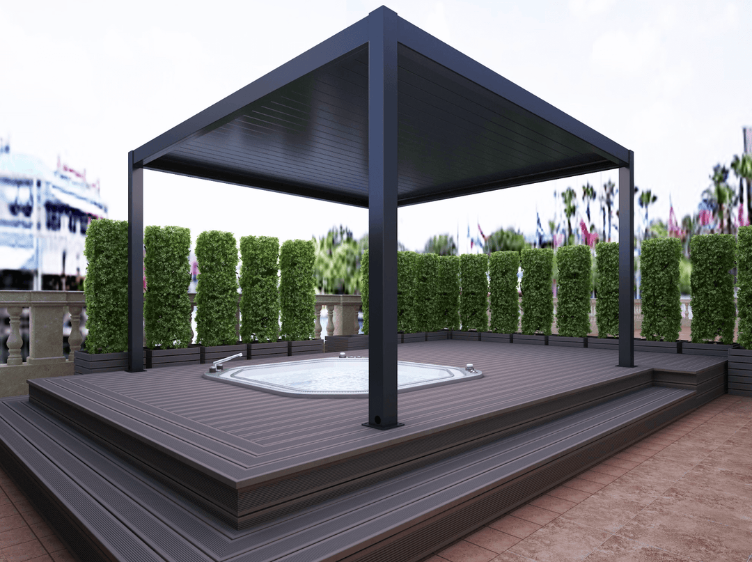 Durable louvered pergola