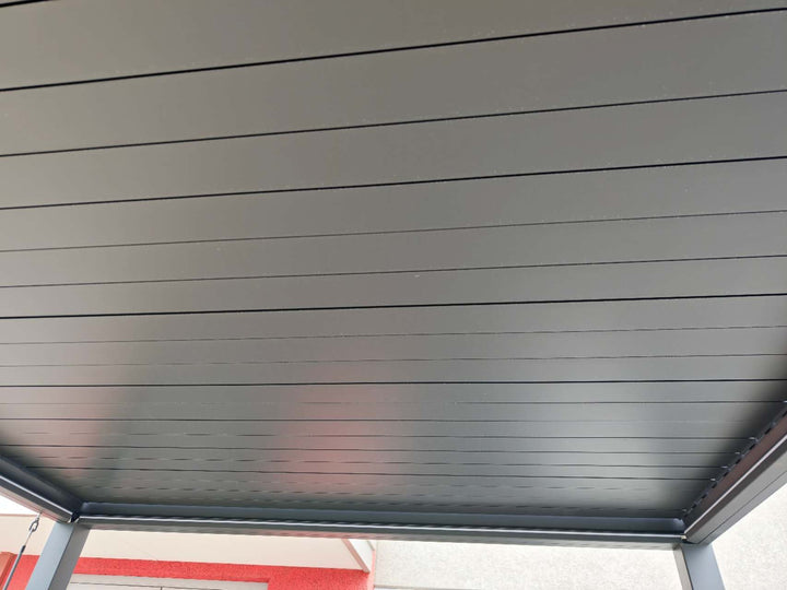 3x5.4 m Modern Aluminium LED Carport with Manual Louver Roof