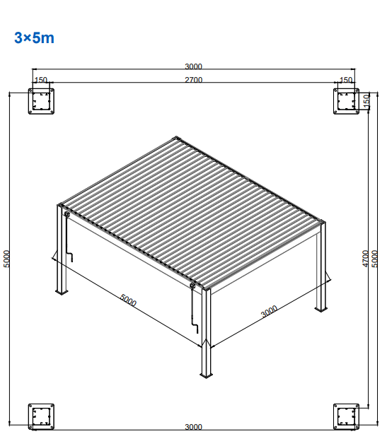 Heavy Duty 3x5m Aluminum Louvered Pergola – Durable Freestanding Gazebo with Adjustable Roof for Outdoor Living - Available in Perth