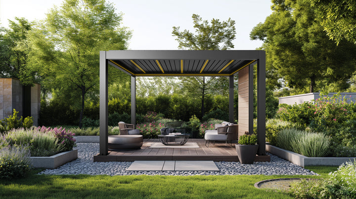4×4m Heavy Duty Motorised Louvered Pergola with LED Light – Perth