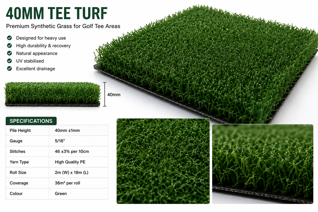 40mm Tee Turf – Premium Artificial Grass for Golf Tee Boxes