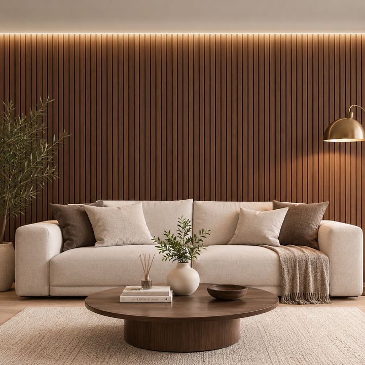 Premium Acoustic Wall Panel 600×2900x21 mm –Walnut